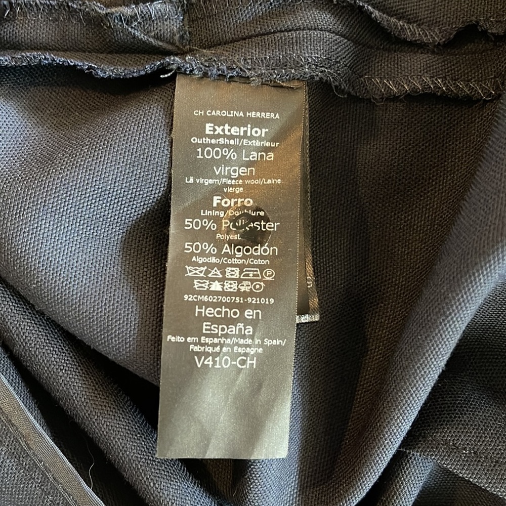 Carolina Herrera Black Polyester Side Zip Pant NWT - Picture 7 of 10